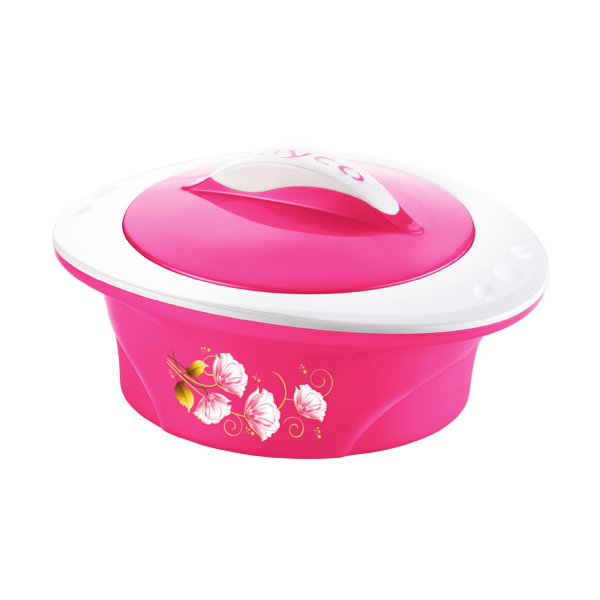 Jayco Luxe Insulated Casserole with Roti Basket - Pink with White Flower